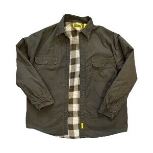 Stanley Shirt Mens XL Green Shacket Flannel Lined Button Up Workwear Chore Coat